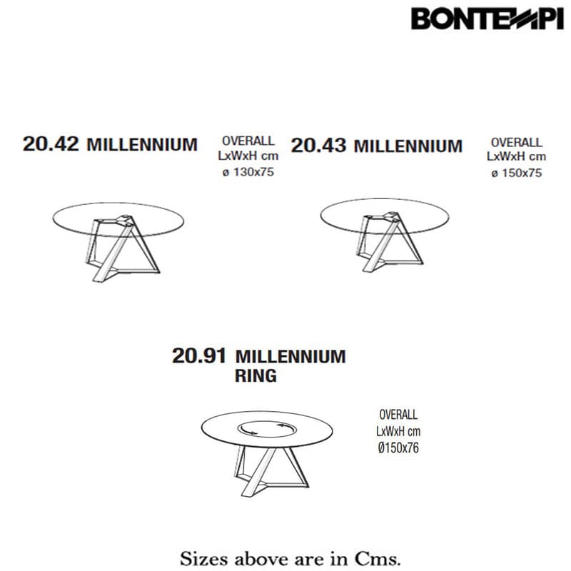 Millennium Round Dining Table by Bontempi