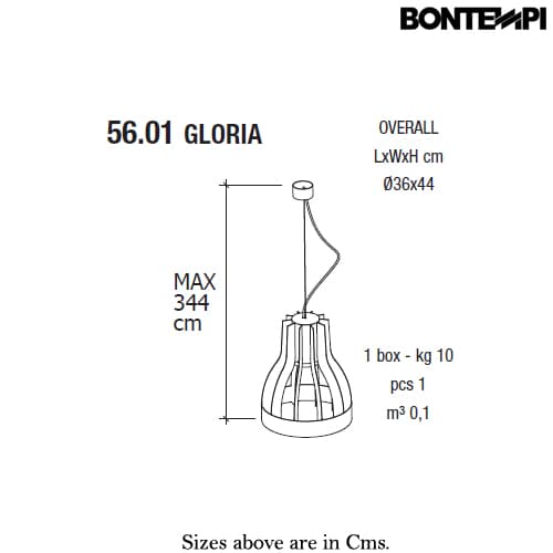 Gloria Ceiling Lamp by Bontempi