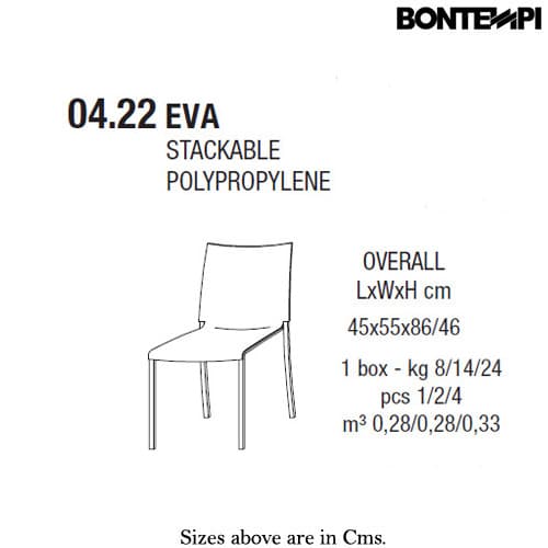 Eva Outdoor Stackable Chair by Bontempi