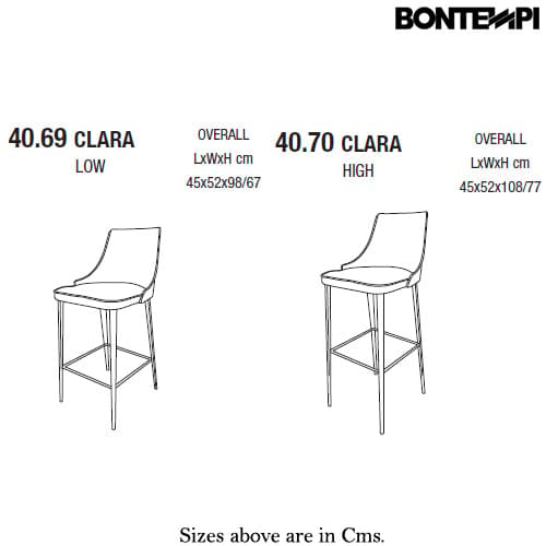 Clara Bar Stool by Bontempi