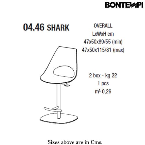 Shark Bar Stool by Bontempi