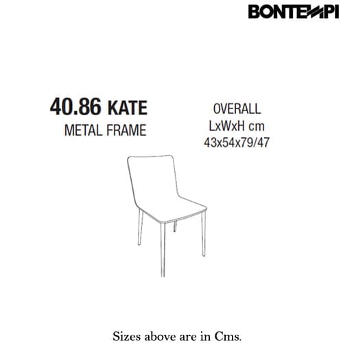 Kate Metal Frame Dining Chair by Bontempi