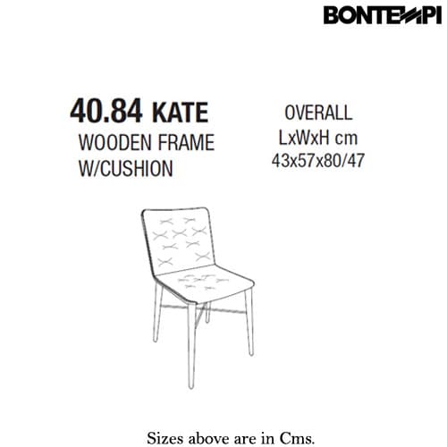 Kate Wooden Frame With Cushion Dining Chair by Bontempi