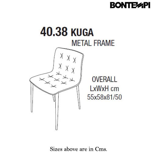 Kuga Metal Frame Dining Chair by Bontempi