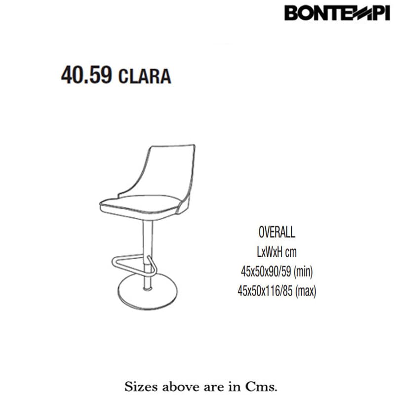Clara 40-59 Bar Stool by Bontempi