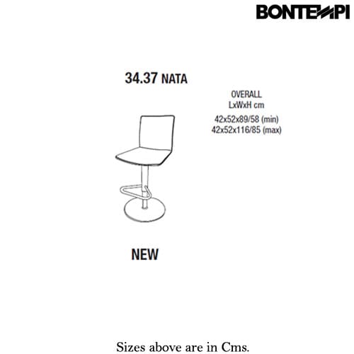 Nata 34-37 Bar Stool by Bontempi