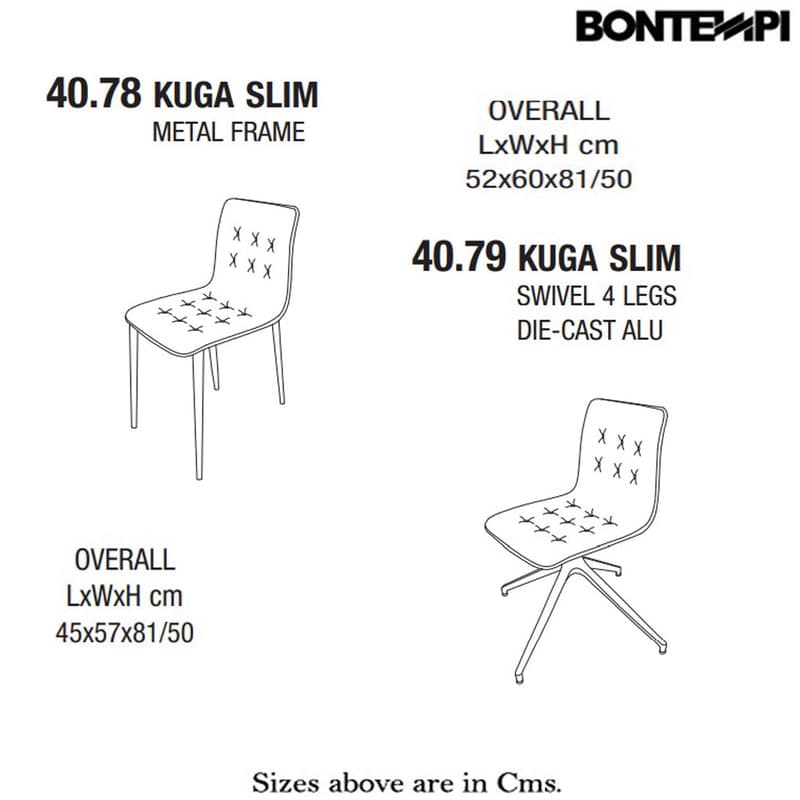 Kuga Slim Dining Chair by Bontempi