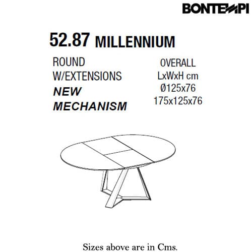 Millennium Round Extending Table by Bontempi