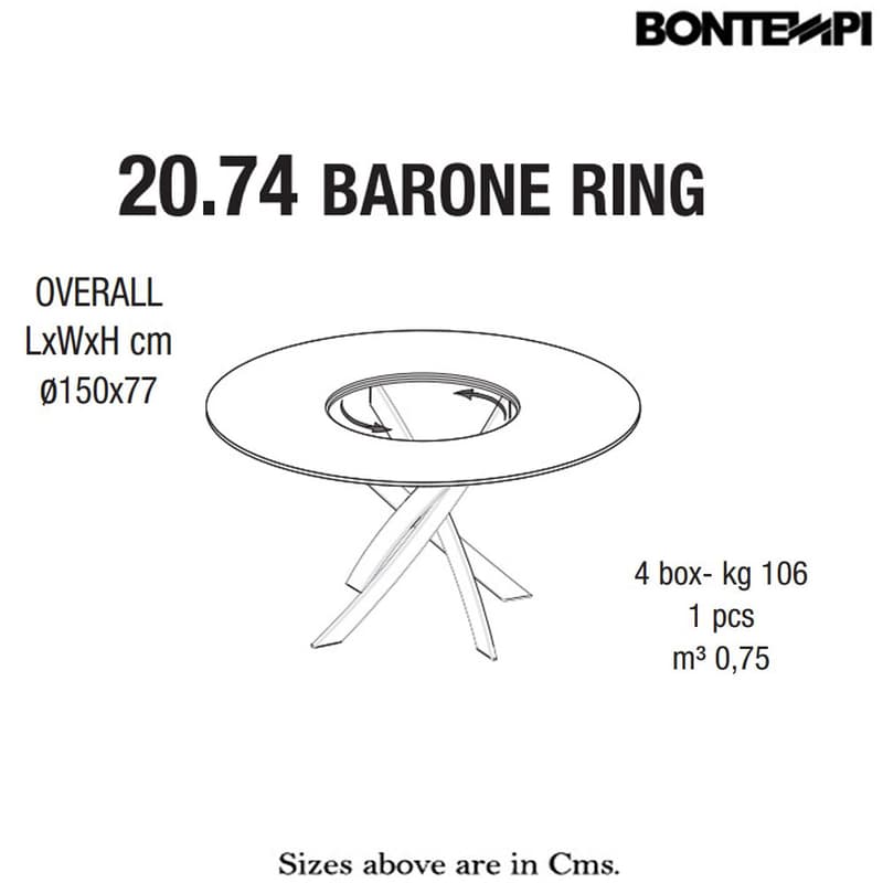 Barone Ring Dining Table by Bontempi