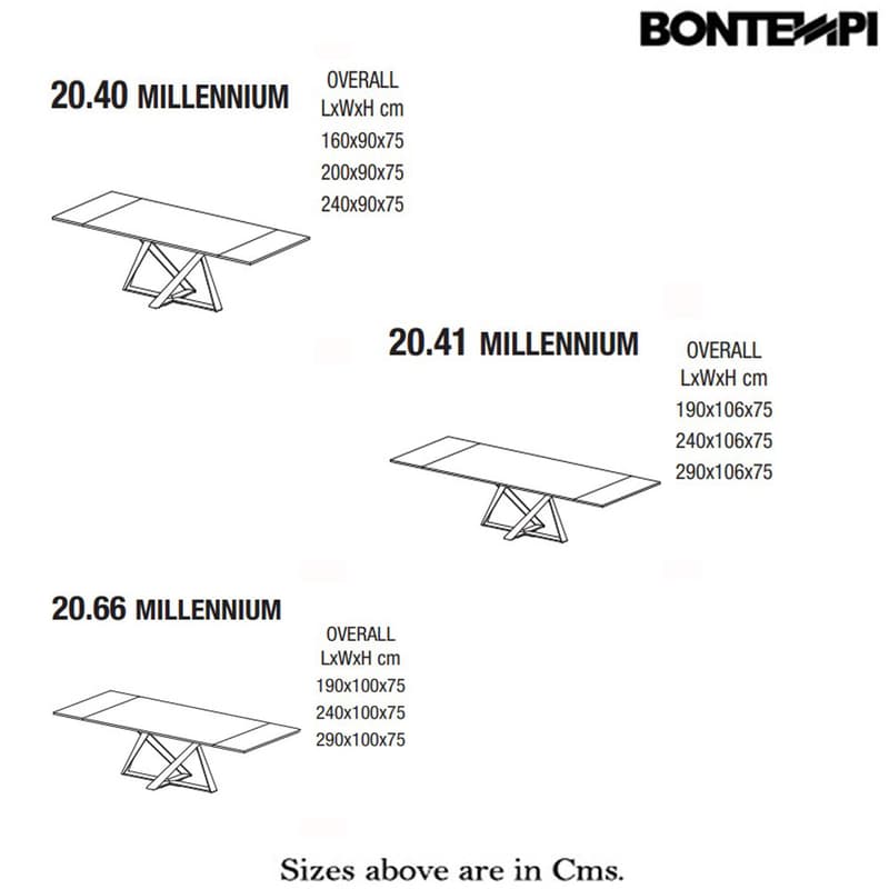 Millennium Extending Table by Bontempi