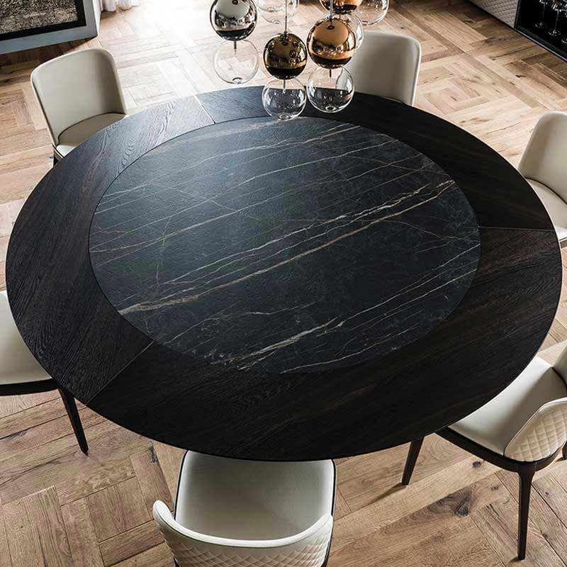 Skorpio Round Ker-Wood Fixed Table by Cattelan Italia