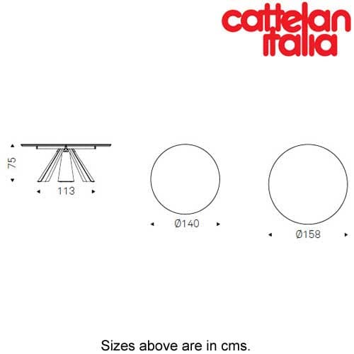 Eliot Keramik Round Fixed Table by Cattelan Italia