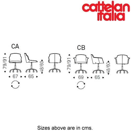 Tyler Wheels Swivelling Chair by Cattelan Italia