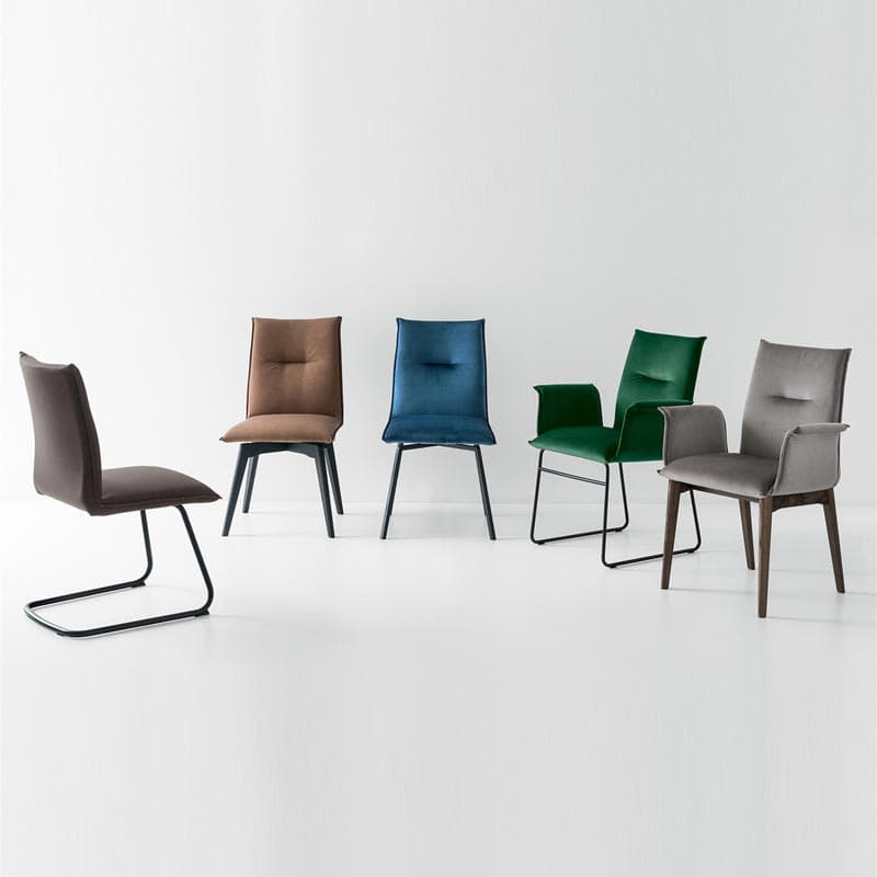 Maya Wood And Fabric Upholstered Dining Chair by Connubia Calligaris