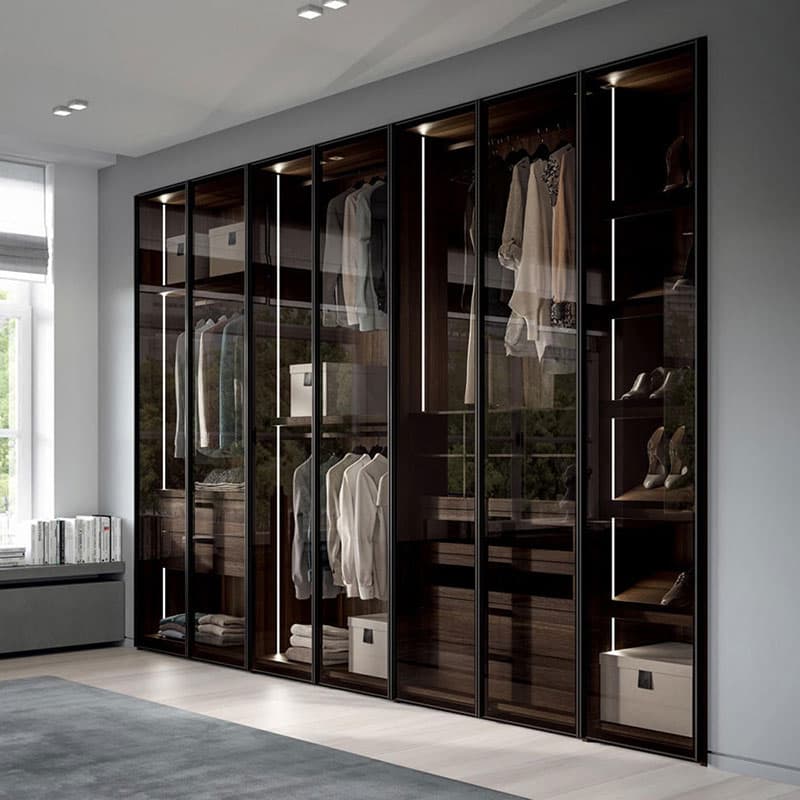 Glass Up Hinged Door Wardrobes by Dallagnese