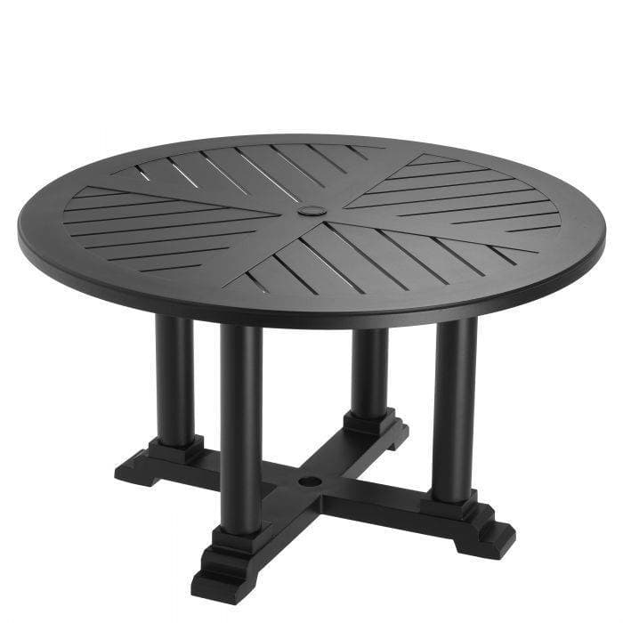 Bell Rive 130 Cm Matte Black Dining Table by Eichholtz