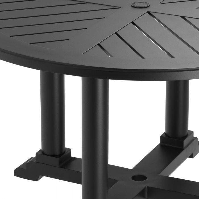 Bell Rive 130 Cm Matte Black Dining Table by Eichholtz