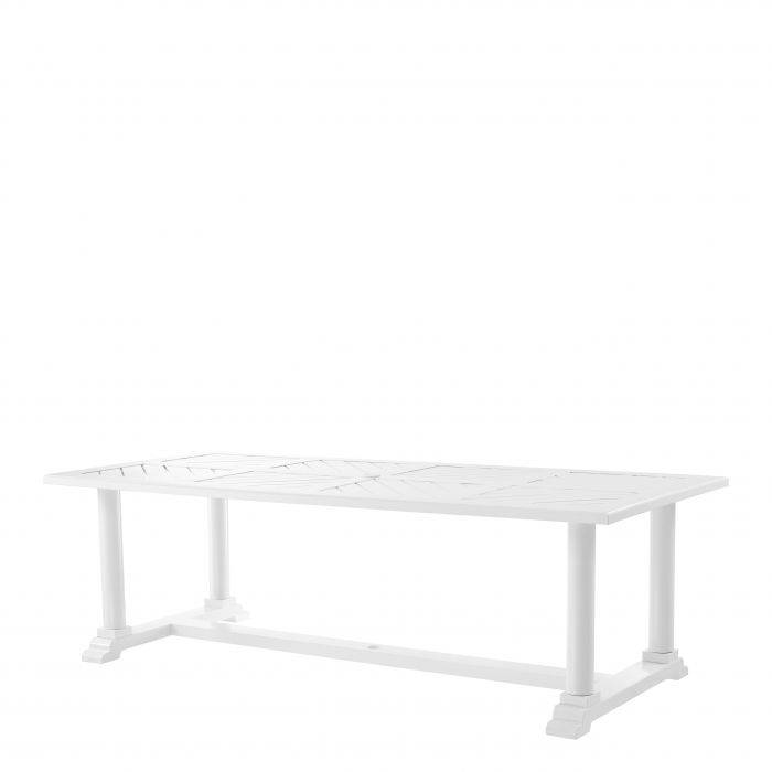 Bell Rive White Finish Dining Table by Eichholtz