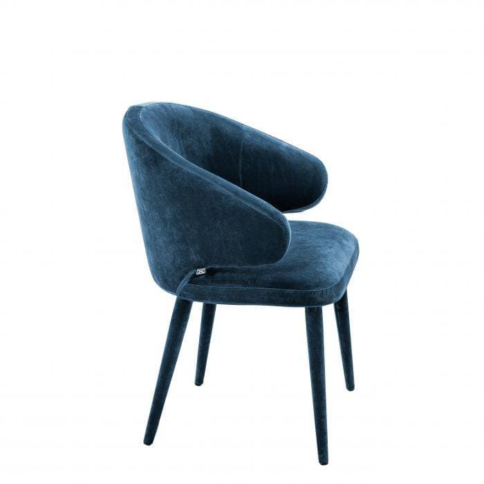 Cardinale Blue Velvet Armchair by Eichholtz