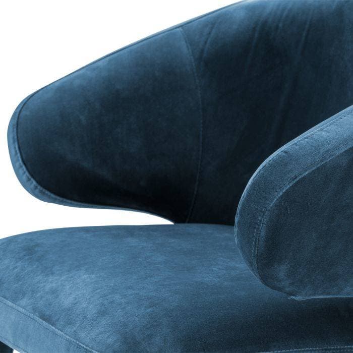 Cardinale Blue Velvet Armchair by Eichholtz