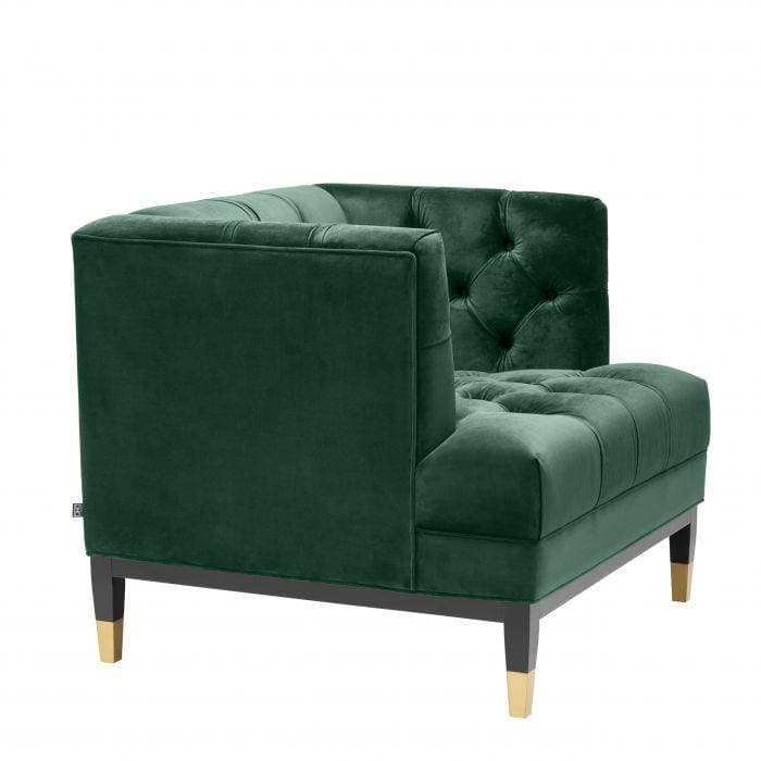 Castelle Dark Green Velvet Armchair by Eichholtz