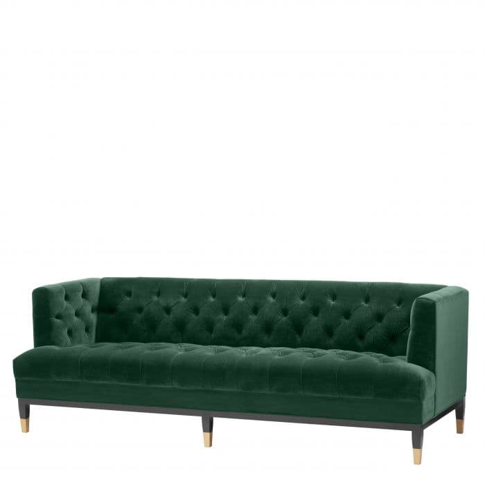 Castelle Roche Dark Green Velvet Sofa by Eichholtz
