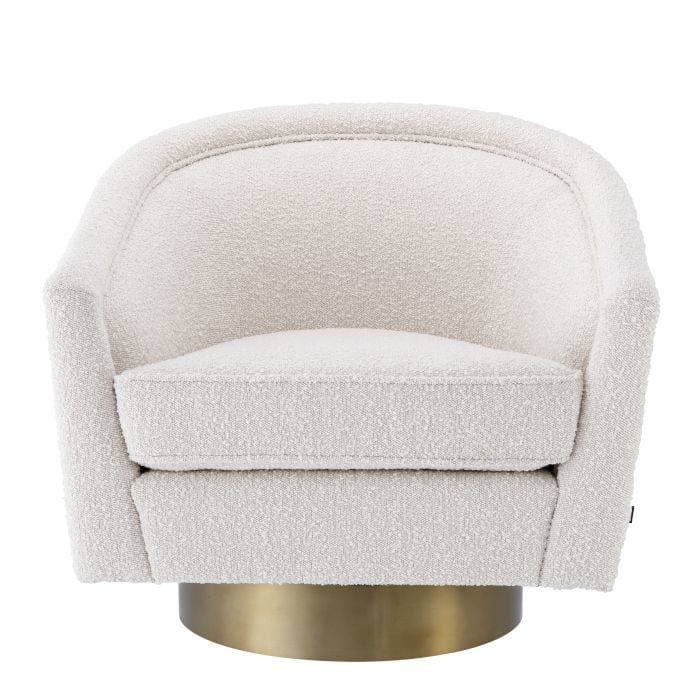Catene Boucle Cream Swivel Chair by Eichholtz