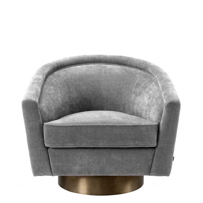 Catene Clarck Grey Swivel Chair by Eichholtz