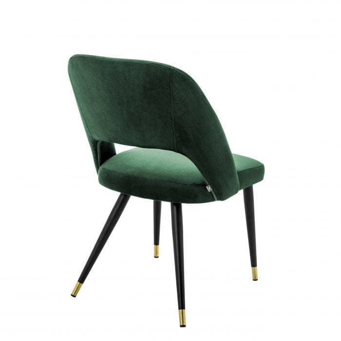 Cipria Green Velvet Dining Chair by Eichholtz