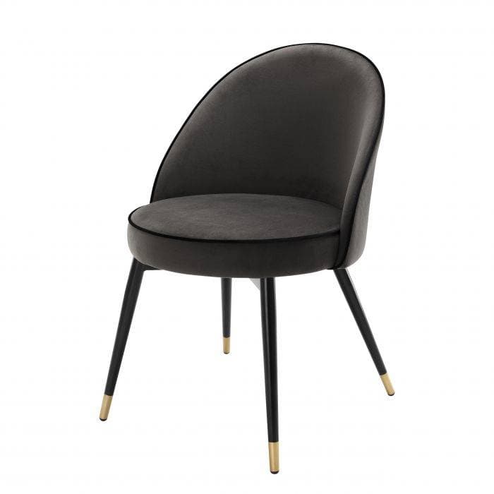 Cooper Set Of 2 Dark Grey Velvet Dining Chair by Eichholtz