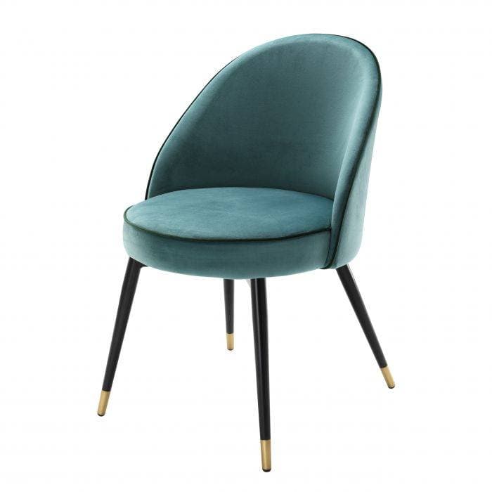 Cooper Set Of 2  Turquoise Velvet Dining Chair