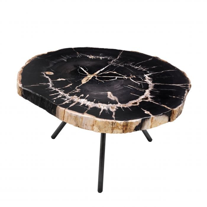 De Soto Set Of 3 Dark Range Petrified Wood Coffee Table by Eichholtz