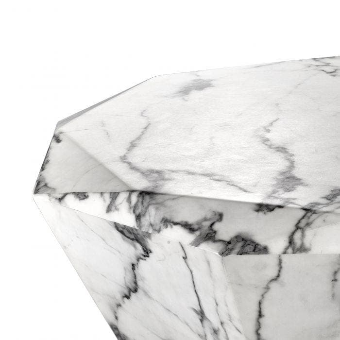 Diamond White Faux Marble Coffee Table by Eichholtz