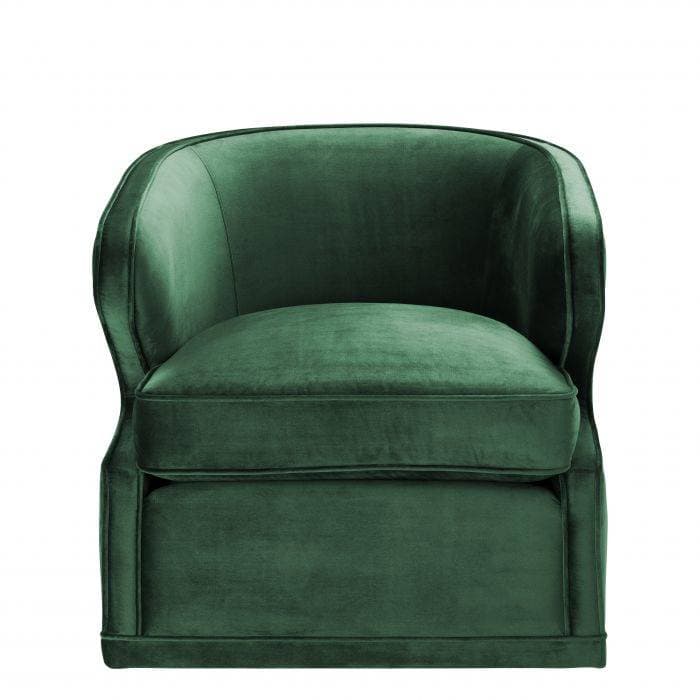 Dorset Green Velvet Armchair by Eichholtz