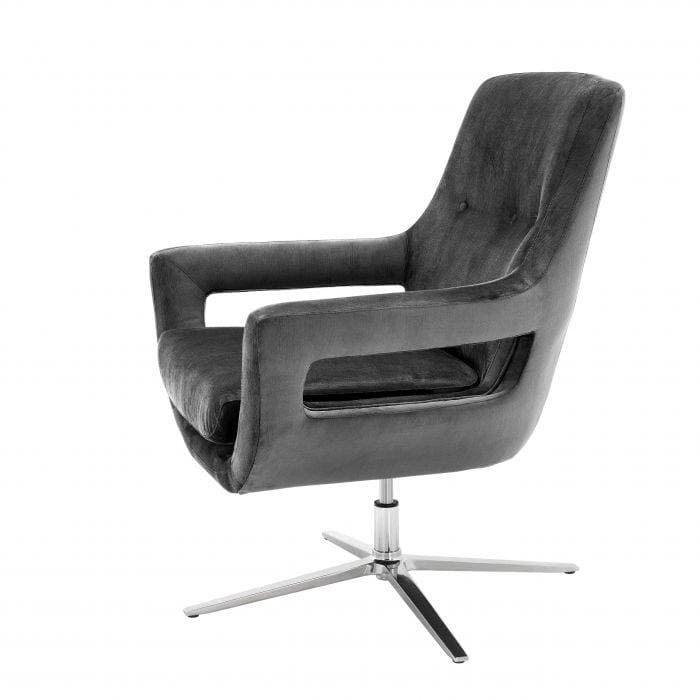 Flavio Granite Grey Swivel Chair by Eichholtz