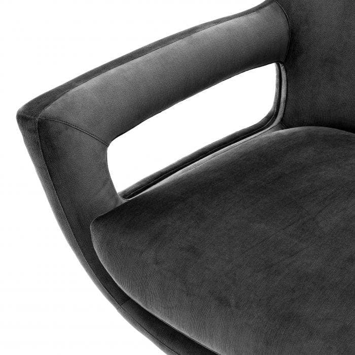 Flavio Granite Grey Swivel Chair by Eichholtz