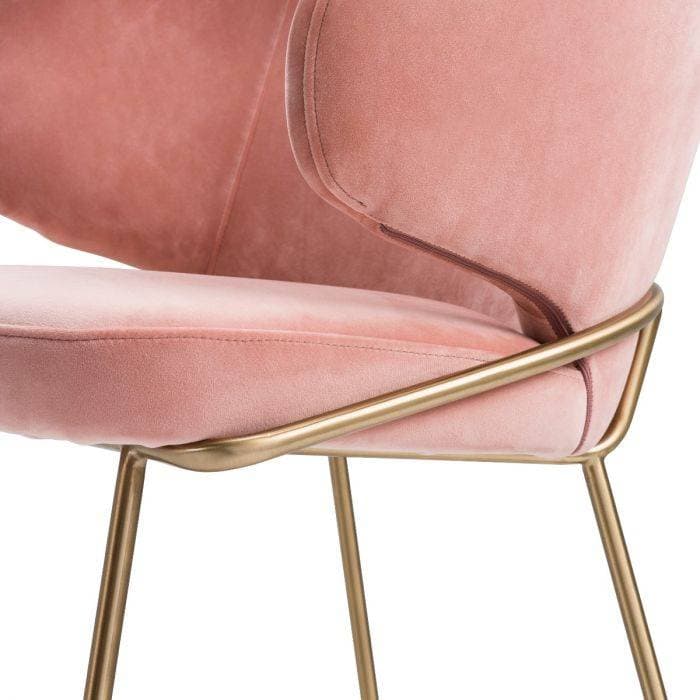 Kinley Nude Velvet Dining Chair by Eichholtz