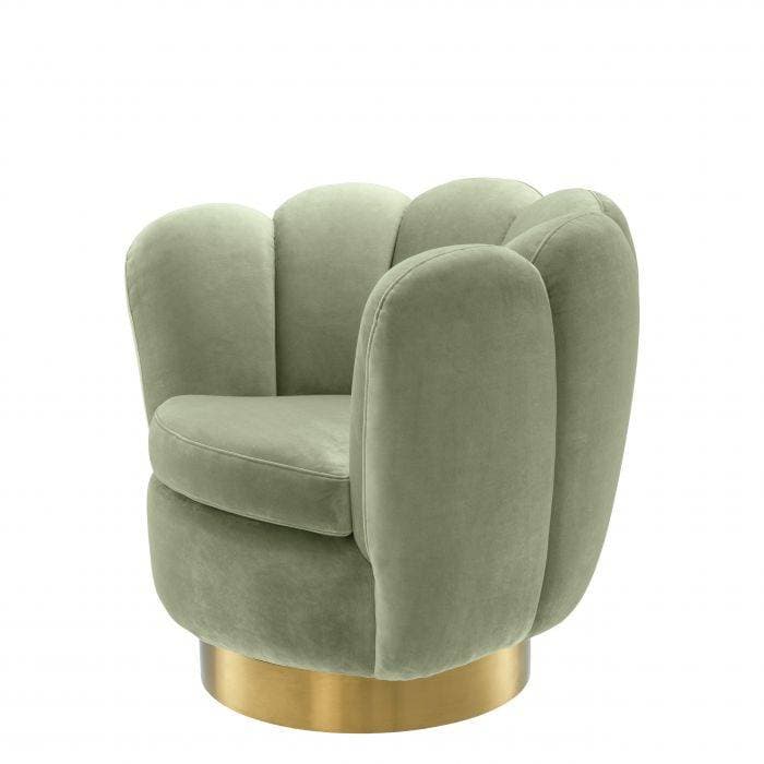 Mirage Green Velvet Swivel Chair by Eichholtz