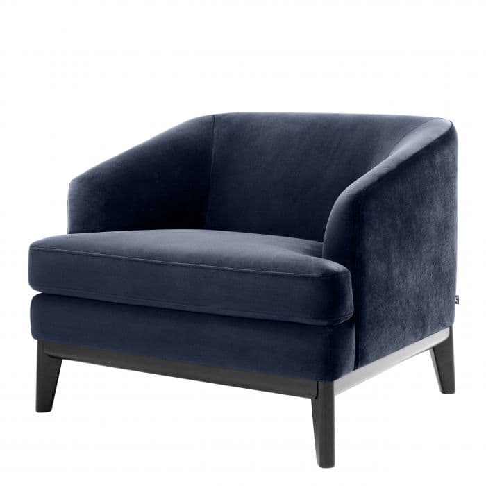 Monterey Blue Velvet Armchair