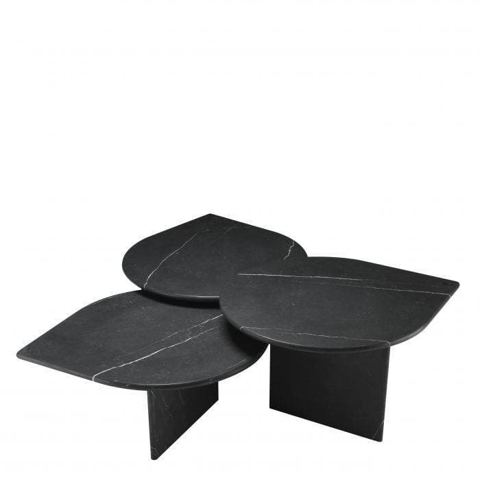 Naples Set Of 3 Honed Black Marble Coffee Table by Eichholtz