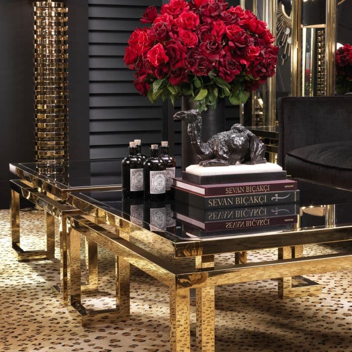Palmer Gold Finish Coffee Table by Eichholtz