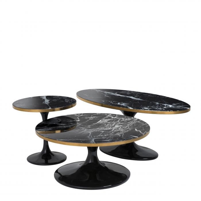 Parme Black Faux Marble Coffee Table Eichholtz FCI London