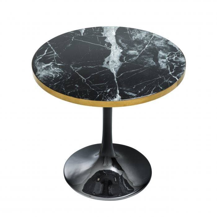 Parme Black Faux Marble Side Table by Eichholtz