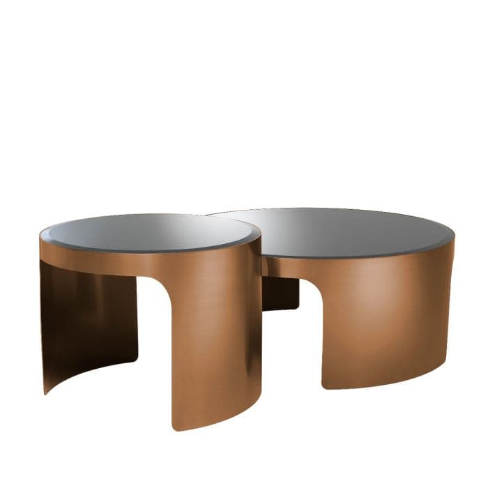 Piemonte Set Of 2 Copper Finish Coffee Table by Eichholtz