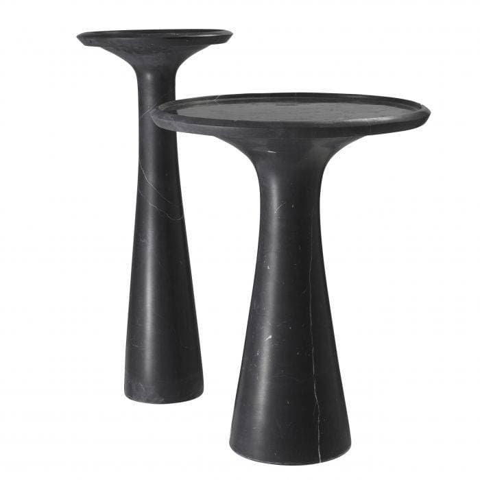 Pompano High Black Marble Side Table by Eichholtz