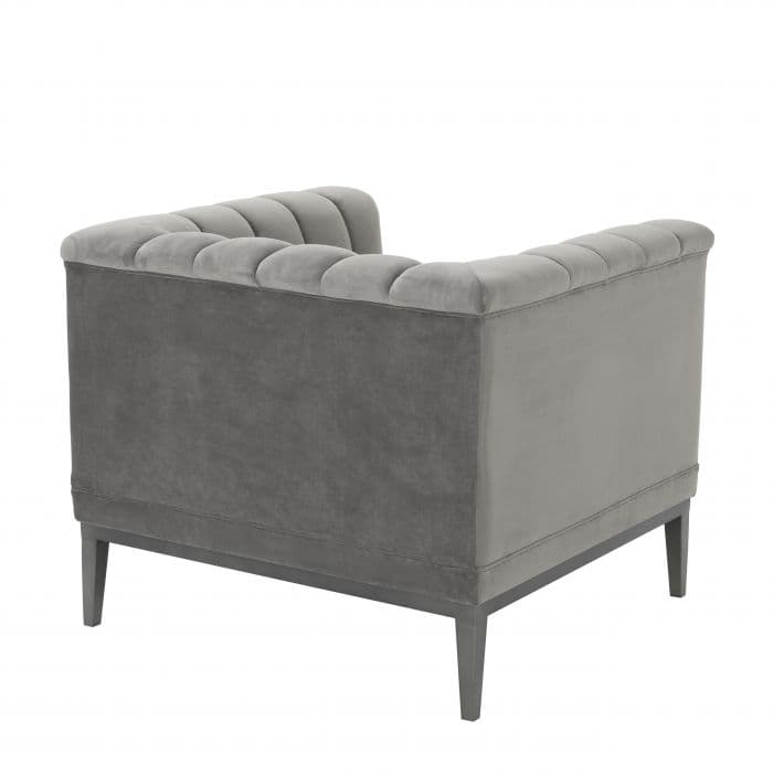Raffles Grey Velvet Armchair by Eichholtz