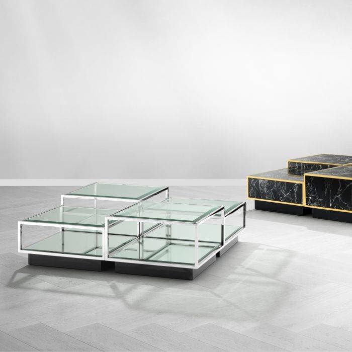 Tortona Set Of 4 Stainless Steel Coffee Table by Eichholtz