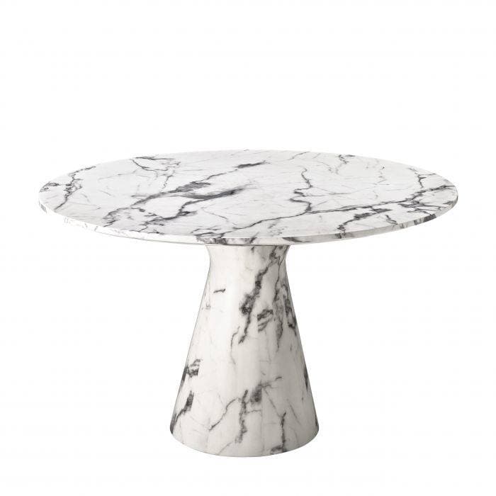 Turner White Faux Marble Dining Table by Eichholtz