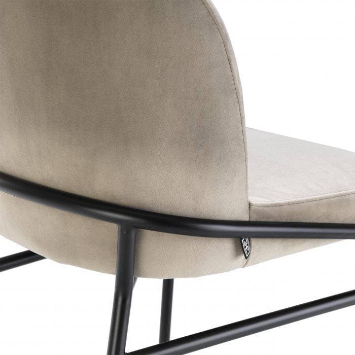 Willis Set Of 2 Greige Velvet Dining Chair by Eichholtz