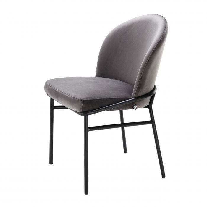Willis Set Of 2 Grey Velvet Dining Chair by Eichholtz